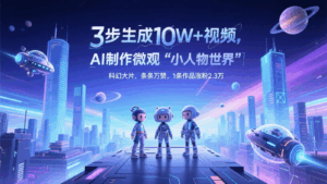 三步生成10W+视频，AI制作微观“小人物世界”科幻大片，条条万赞，1条作品涨粉2.3万-五六七网创电商学院