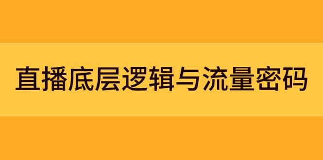 直播底层逻辑与流量密码：定位模型+案例拆解，急速流承接与数据优化全攻略-五六七网创电商学院
