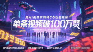 用AI做薇尔莉特CG动画视频,单条视频破100万赞,23条作品涨粉7.2万,涨粉变现两不误-五六七网创电商学院