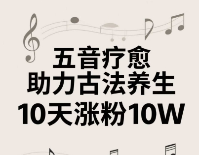 古法五音养生教程，五音疗愈的视频的制作方法，2-4小时就能学会，作者10天涨粉10W-五六七网创电商学院