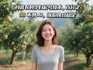 抖音农村少妇起号技术，百分之98不判AI，涨粉快且稳定-五六七网创电商学院