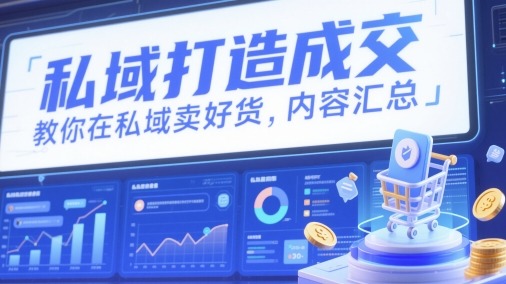 私域打造成交，教你在私域卖好货，内容汇总-五六七网创电商学院