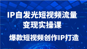 IP自发光短视频流量变现实操课，爆款短视频创作IP打造-五六七网创电商学院
