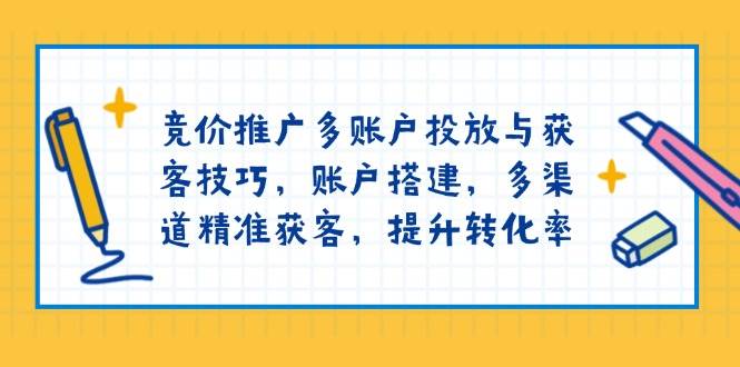 竞价推广多账户投放与获客技巧，账户搭建，多渠道精准获客，提升转化率-五六七网创电商学院