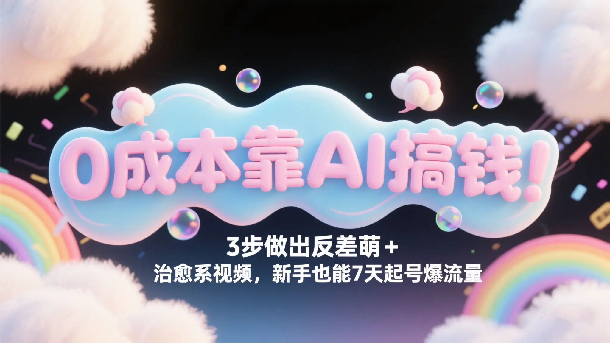 0成本靠AI搞钱！3步做出反差萌+治愈系视频，新手也能7天起号爆流量，单日变现1000+-创业猫