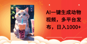 AI一键生成动物搞笑视频，多平台发布，轻松破千万播放，日入2000+，小白轻松上手-五六七网创电商学院