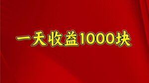 一天收益1000块，2025全网首发-五六七网创电商学院