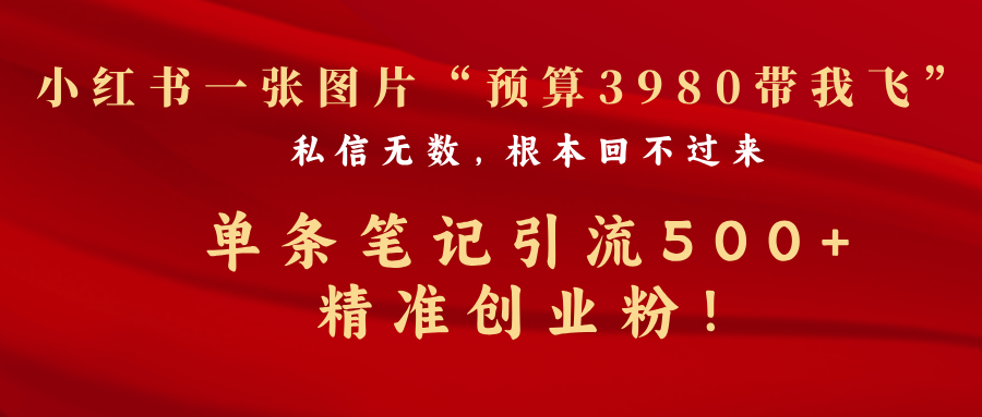 揭秘！小红书一张图片私信无数，单条笔记引流 500+精准创业粉！-五六七网创电商学院