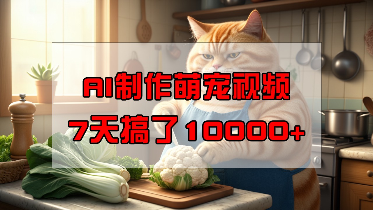 靠AI制作萌宠视频，7天搞了1万+，操作简单门槛低，有手机就行-五六七网创电商学院