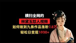 横扫全网的林黛玉怼人视频，如何做到九条作品涨粉7.8万，轻松日变现1k-五六七网创电商学院