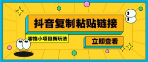 零撸小项目，新玩法，抖音复制链接0.07一条，20秒一条，无限制。-五六七网创电商学院