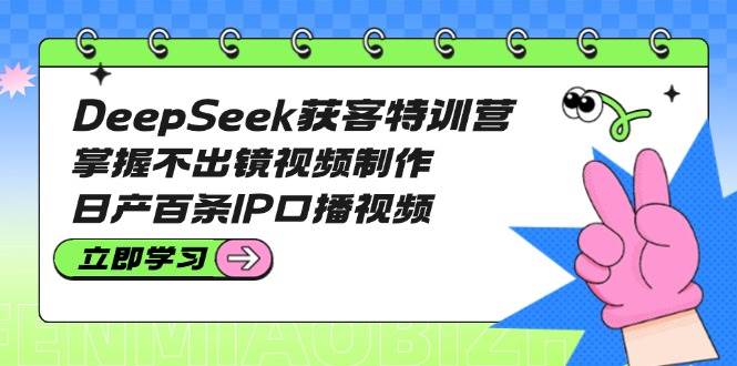 DeepSeek获客特训营：掌握不出镜视频制作，日产百条IP口播视频-五六七网创电商学院
