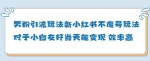 男粉引流玩法(新)，玩法友好做的好当天就能变现-五六七网创电商学院