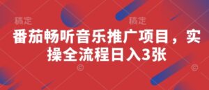 番茄畅听音乐推广项目，实操全流程日入3张-五六七网创电商学院