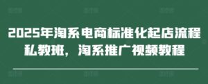 2025年淘系电商标准化起店流程私教班，淘系推广视频教程-五六七网创电商学院