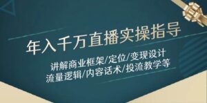 年入千万直播实操指导：讲解商业框架/定位/变现设计/流量逻辑/内容话术/等-五六七网创电商学院