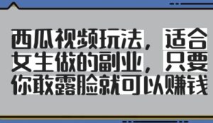 西瓜视频玩法，适合女生做的副业，只要你敢露脸就有收益-五六七网创电商学院