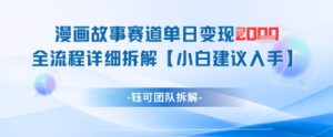 漫画故事赛道单日变现1k+全流程详细拆解-五六七网创电商学院