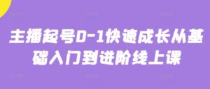 主播起号0-1快速成长从基础入门到进阶线上课-五六七网创电商学院