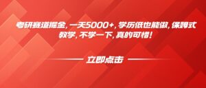 考研赛道掘金，一天5000+，学历低也能做，保姆式教学，不学一下，真的可惜！-五六七网创电商学院