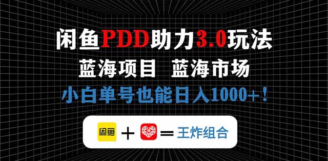 闲鱼卖拼多多助力项目，蓝海市场新手也能单号日入1000+-五六七网创电商学院