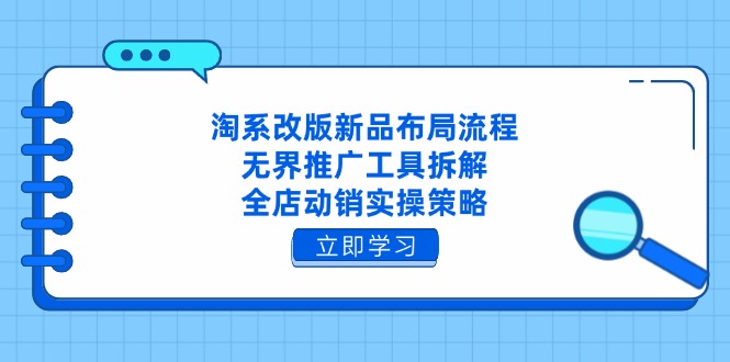 淘系改版新品布局流程，无界推广工具拆解，全店动销实操策略-五六七网创电商学院