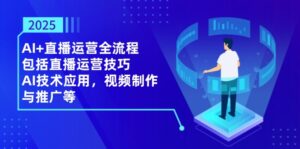 2025AI+直播运营全流程，包括直播运营技巧，AI技术应用，视频制作与推广等-五六七网创电商学院