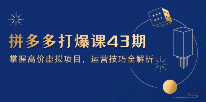 拼多多打爆课第 43 期，掌握高价虚拟项目，运营技巧全解析(15节-五六七网创电商学院