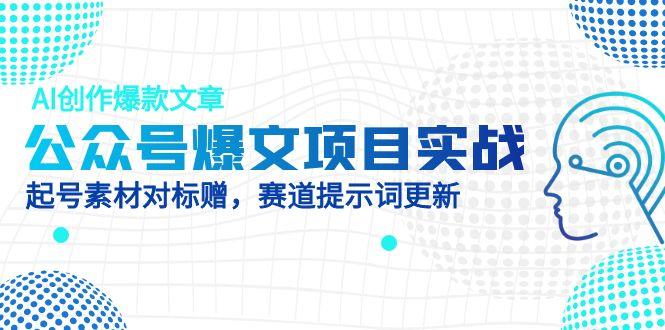 公众号爆文项目实战，AI创作爆款文章，起号素材对标赠(附赛道AI提示词-五六七网创电商学院