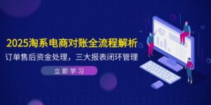 2025淘系电商对账全流程解析，订单售后资金处理，三大报表闭环管理-五六七网创电商学院