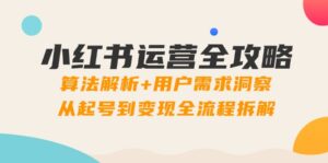 小红书运营全攻略：算法解析+用户需求洞察，从起号到变现全流程拆解-五六七网创电商学院