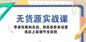 无货源实战课：零库存盈利实战，淘系拼多多运营，选品上架细节全流程-五六七网创电商学院