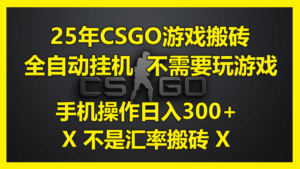 25年CSGO游戏搬砖，全自动挂机，不需要玩游戏，手机操作日入300+。(不…-五六七网创电商学院