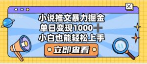 2025年小说推文暴力玩法，单日收益1000+，小白看完即可上手-五六七网创电商学院