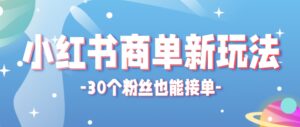 小红书商单新玩法，30个粉丝也能接单，一个月接三单赚了150+！适合新手小白操作-五六七网创电商学院