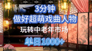 用Ai制作Q版戏剧人物手把手教你吃透中老年经济，5分钟一个成品，多渠道变现-五六七网创电商学院