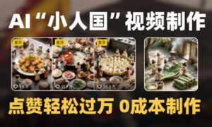 爆款1000W+播放微缩景观迷你小人国AI视频0成本制作全流程教学-五六七网创电商学院