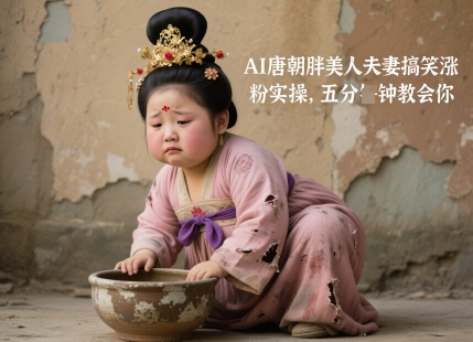 AI唐朝胖美人夫妻搞笑涨粉实操，五分钟教会你-五六七网创电商学院