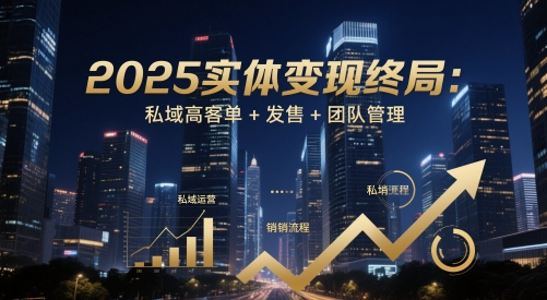2025实体变现终局：私域高客单+发售+团队管理-五六七网创电商学院