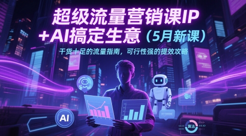 超级流量营销课IP+AI搞定生意(5月新课)干货十足的流量指南，可行性强的提效攻略-五六七网创电商学院