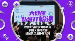 大健康私域打粉课，​教你如何在大健康赛道，掌握大量的流量，通过卖流量挣取利润-五六七网创电商学院