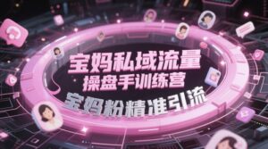 宝妈私域流量操盘手训练营，宝妈粉精准引流-五六七网创电商学院