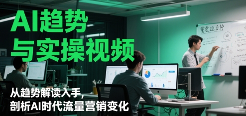 AI趋势与实操视频，从趋势解读入手，剖析AI时代流量营销变化-五六七网创电商学院