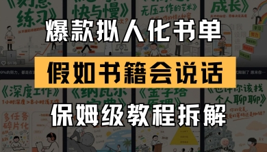 最新爆款拟人化书单玩法，假如书籍会说话，保姆级教程-五六七网创电商学院