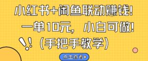 小红书+闲鱼联动挣钱，一单10元，小白可做-五六七网创电商学院