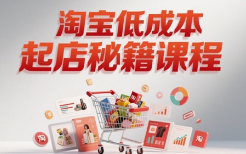 淘宝低成本起店系统课，助你快速起店，实现弯道超车-五六七网创电商学院