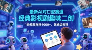 最新AI对口型赛道，经典影视剧趣味二创，1条视频涨粉4000+，保姆级教程-五六七网创电商学院