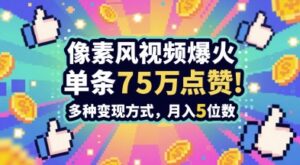 3分钟做出孤独感拉满的素风插画视频，单条点赞75W，谁发谁火系列，多种变现方式，月入5位数-五六七网创电商学院