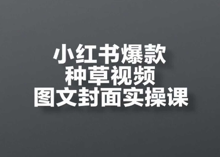 小红书爆款种草视频图文封面实操课，​开店、选品、引流、变现全流程-五六七网创电商学院
