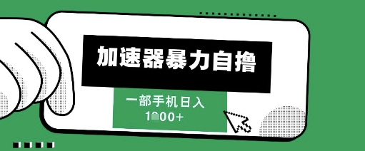 205新风口，加速器暴力自撸，单机日入1k+【揭秘】-五六七网创电商学院